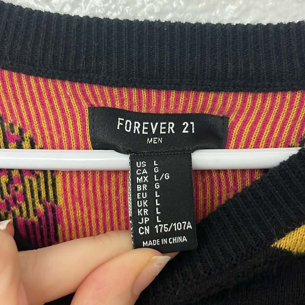 Forever 21 Black Sweater with Pink Donut Pattern - Picture 2 of 4